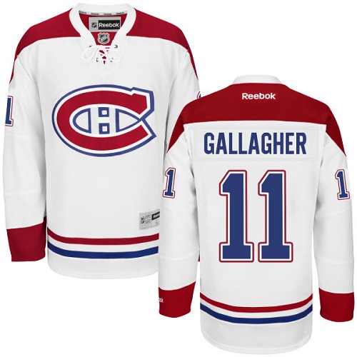Men's Reebok Montreal Canadiens #11 Brendan Gallagher Authentic White Away NHL Jersey