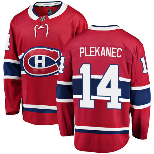 Youth Montreal Canadiens #14 Tomas Plekanec Authentic Red Home Fanatics Branded Breakaway NHL Jersey