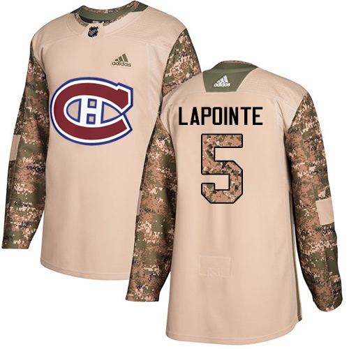 Youth Adidas Montreal Canadiens #5 Guy Lapointe Authentic Camo Veterans Day Practice NHL Jersey