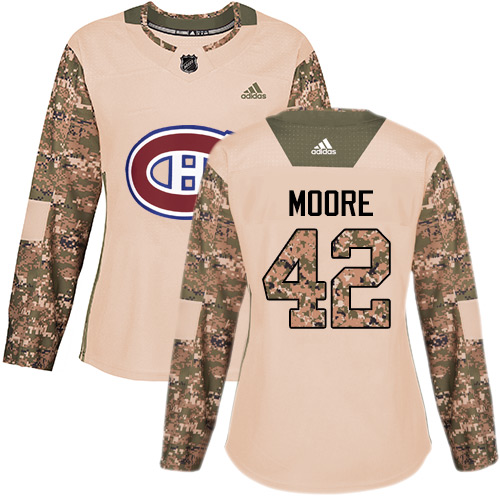 Women's Adidas Montreal Canadiens #42 Dominic Moore Authentic Camo Veterans Day Practice NHL Jersey