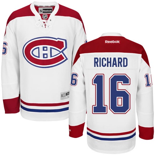 Youth Reebok Montreal Canadiens #16 Henri Richard Authentic White Away NHL Jersey