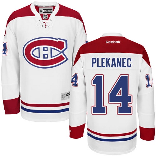 Men's Reebok Montreal Canadiens #14 Tomas Plekanec Authentic White Away NHL Jersey