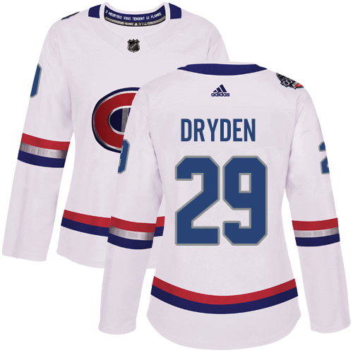 Women's Adidas Montreal Canadiens #29 Ken Dryden Authentic White 2017 100 Classic NHL Jersey