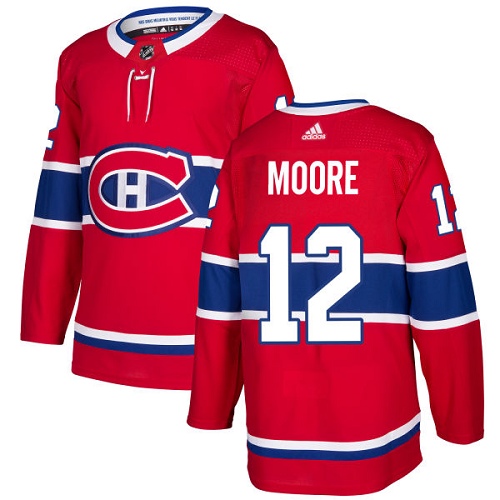 Youth Adidas Montreal Canadiens #12 Dickie Moore Authentic Red Home NHL Jersey