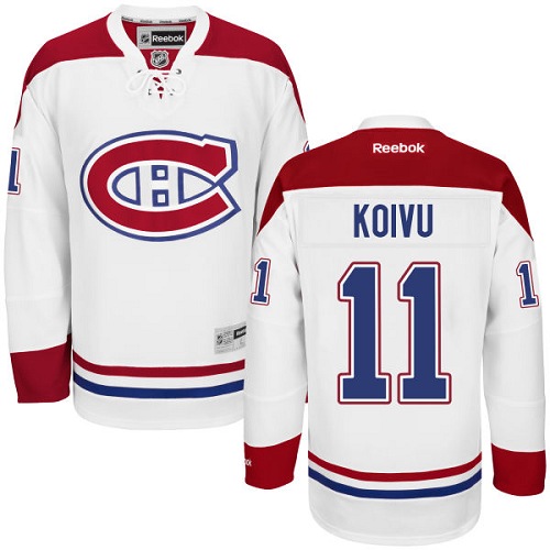 Youth Reebok Montreal Canadiens #11 Saku Koivu Authentic White Away NHL Jersey