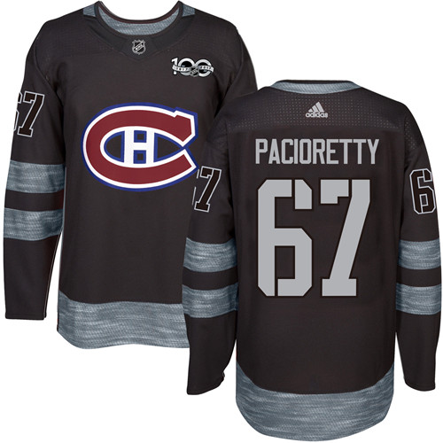 Men's Adidas Montreal Canadiens #67 Max Pacioretty Authentic Black 1917-2017 100th Anniversary NHL Jersey