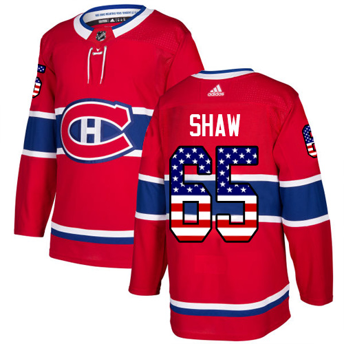 Youth Adidas Montreal Canadiens #65 Andrew Shaw Authentic Red USA Flag Fashion NHL Jersey