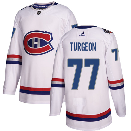 Youth Adidas Montreal Canadiens #77 Pierre Turgeon Authentic White 2017 100 Classic NHL Jersey