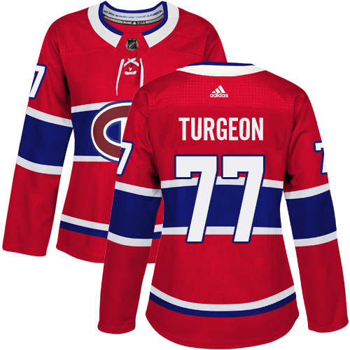 Women's Adidas Montreal Canadiens #77 Pierre Turgeon Authentic Red Home NHL Jersey