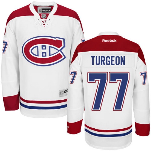 Women's Reebok Montreal Canadiens #77 Pierre Turgeon Authentic White Away NHL Jersey