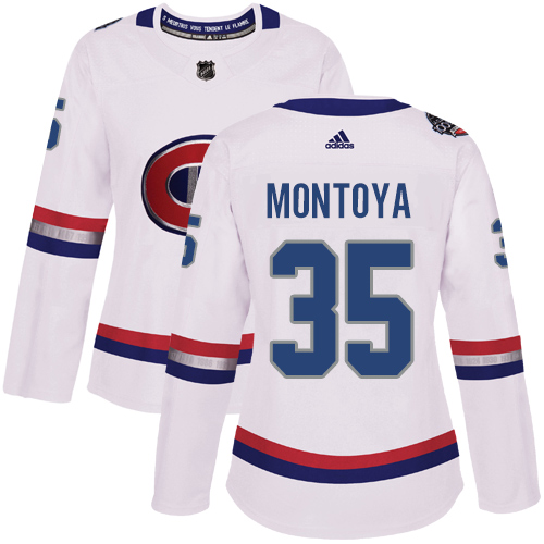 Women's Adidas Montreal Canadiens #35 Al Montoya Authentic White 2017 100 Classic NHL Jersey