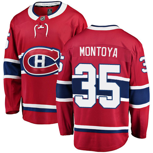 Men's Montreal Canadiens #35 Al Montoya Authentic Red Home Fanatics Branded Breakaway NHL Jersey