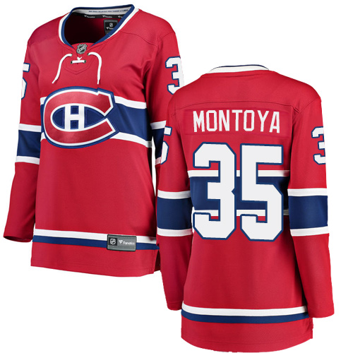 Women's Montreal Canadiens #35 Al Montoya Authentic Red Home Fanatics Branded Breakaway NHL Jersey