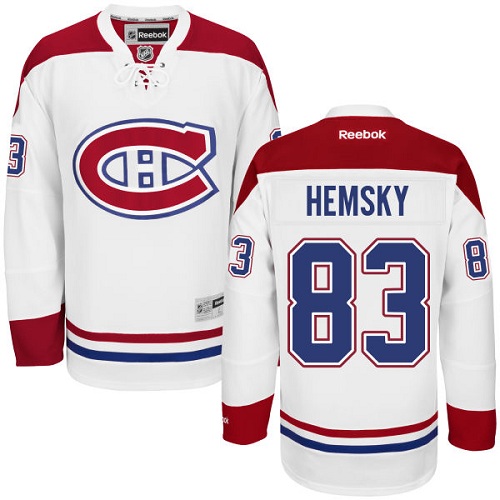 Men's Reebok Montreal Canadiens #83 Ales Hemsky Authentic White Away NHL Jersey