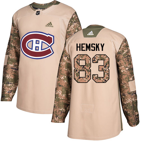 Men's Adidas Montreal Canadiens #83 Ales Hemsky Authentic Camo Veterans Day Practice NHL Jersey