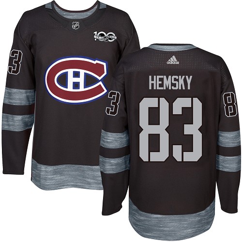 Men's Adidas Montreal Canadiens #83 Ales Hemsky Premier Black 1917-2017 100th Anniversary NHL Jersey