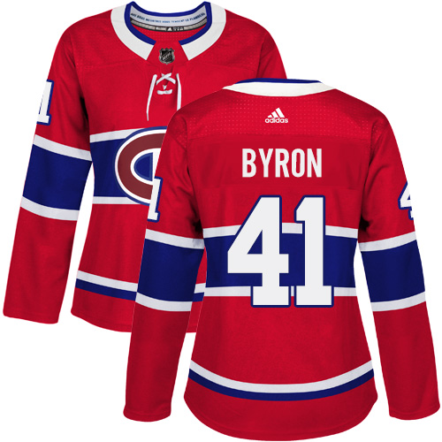 Women's Adidas Montreal Canadiens #41 Paul Byron Premier Red Home NHL Jersey