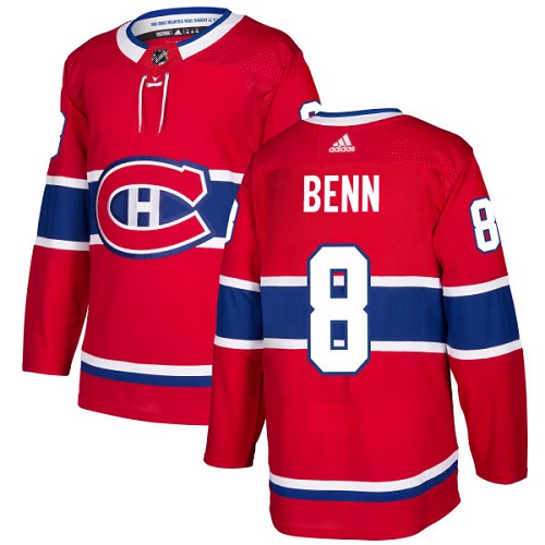 Men's Adidas Montreal Canadiens #8 Jordie Benn Premier Red Home NHL Jersey