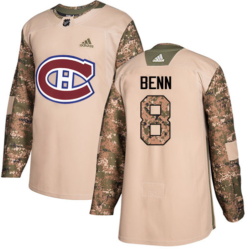 Men's Adidas Montreal Canadiens #8 Jordie Benn Authentic Camo Veterans Day Practice NHL Jersey