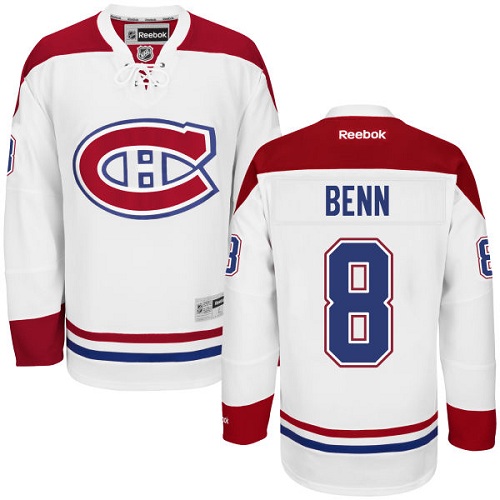Youth Reebok Montreal Canadiens #8 Jordie Benn Authentic White Away NHL Jersey