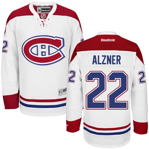 Men's Reebok Montreal Canadiens #22 Karl Alzner Authentic White Away NHL Jersey