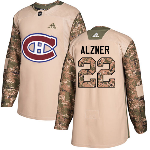 Men's Adidas Montreal Canadiens #22 Karl Alzner Authentic Camo Veterans Day Practice NHL Jersey