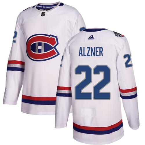 Men's Adidas Montreal Canadiens #22 Karl Alzner Authentic White 2017 100 Classic NHL Jersey