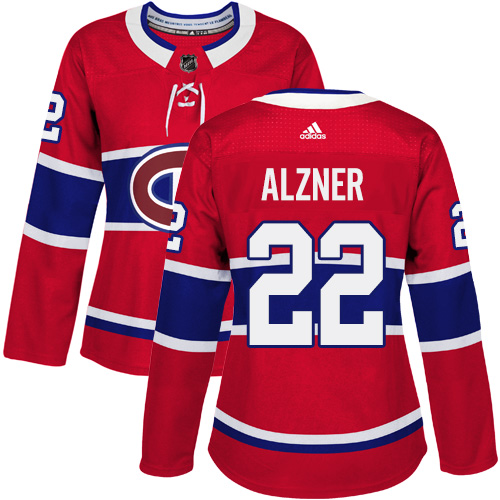 Women's Adidas Montreal Canadiens #22 Karl Alzner Authentic Red Home NHL Jersey