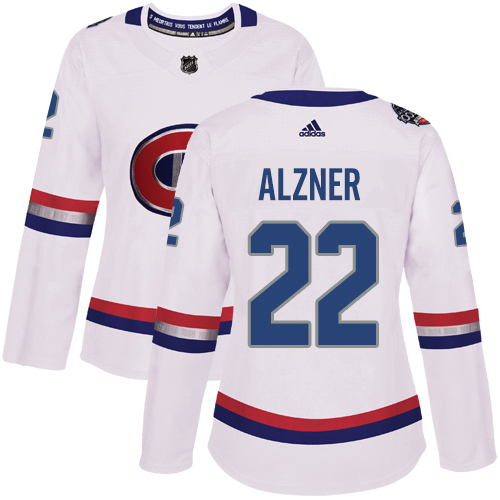 Women's Adidas Montreal Canadiens #22 Karl Alzner Authentic White 2017 100 Classic NHL Jersey
