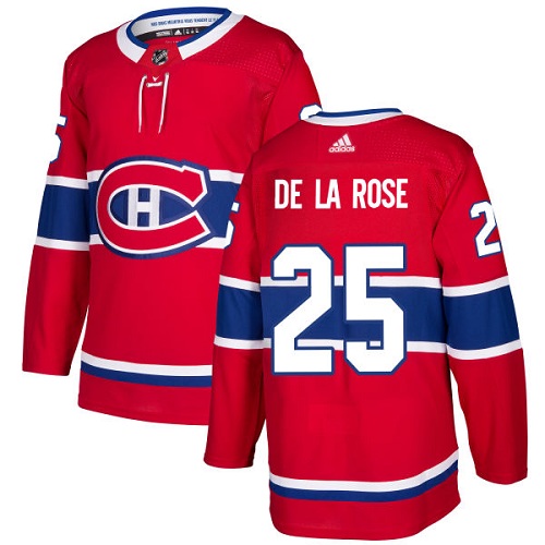 Men's Adidas Montreal Canadiens #25 Jacob de la Rose Premier Red Home NHL Jersey