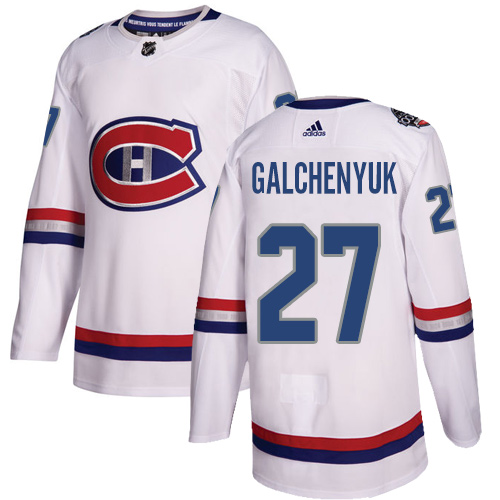 Men's Adidas Montreal Canadiens #27 Alex Galchenyuk Authentic White 2017 100 Classic NHL Jersey