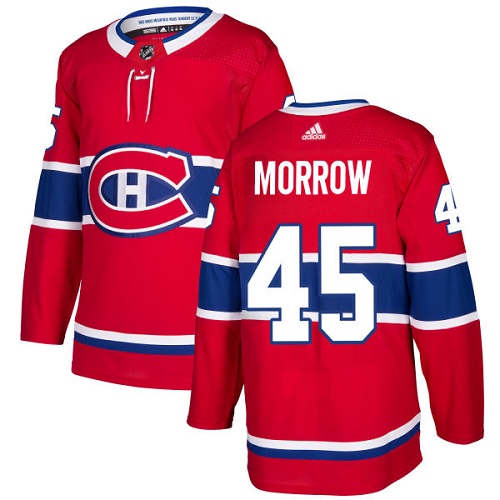 Youth Adidas Montreal Canadiens #45 Joe Morrow Authentic Red Home NHL Jersey