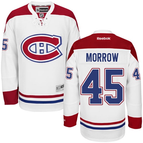 Youth Reebok Montreal Canadiens #45 Joe Morrow Authentic White Away NHL Jersey