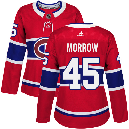 Women's Adidas Montreal Canadiens #45 Joe Morrow Authentic Red Home NHL Jersey