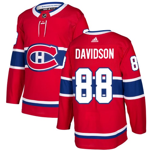 Men's Adidas Montreal Canadiens #88 Brandon Davidson Authentic Red Home NHL Jersey