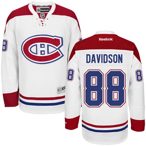 Men's Reebok Montreal Canadiens #88 Brandon Davidson Authentic White Away NHL Jersey