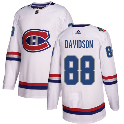 Youth Adidas Montreal Canadiens #88 Brandon Davidson Authentic White 2017 100 Classic NHL Jersey