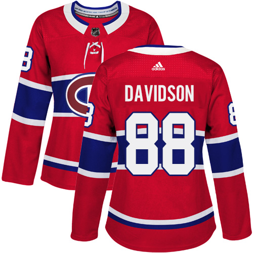 Women's Adidas Montreal Canadiens #88 Brandon Davidson Authentic Red Home NHL Jersey