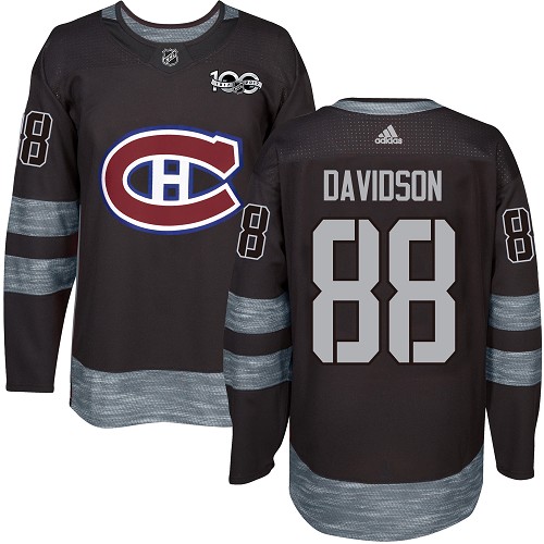 Men's Adidas Montreal Canadiens #88 Brandon Davidson Authentic Black 1917-2017 100th Anniversary NHL Jersey