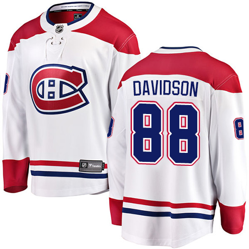 Men's Montreal Canadiens #88 Brandon Davidson Authentic White Away Fanatics Branded Breakaway NHL Jersey