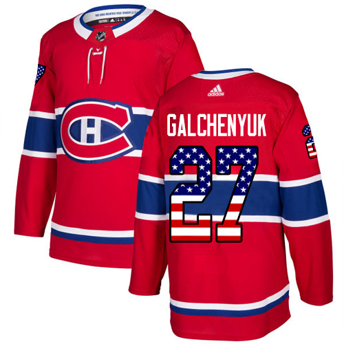Youth Adidas Montreal Canadiens #27 Alex Galchenyuk Authentic Red USA Flag Fashion NHL Jersey