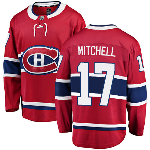 Men's Montreal Canadiens #17 Torrey Mitchell Authentic Red Home Fanatics Branded Breakaway NHL Jersey