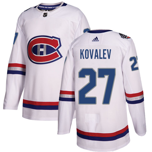 Men's Adidas Montreal Canadiens #27 Alexei Kovalev Authentic White 2017 100 Classic NHL Jersey