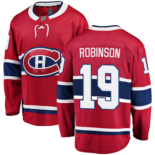 Men's Montreal Canadiens #19 Larry Robinson Authentic Red Home Fanatics Branded Breakaway NHL Jersey
