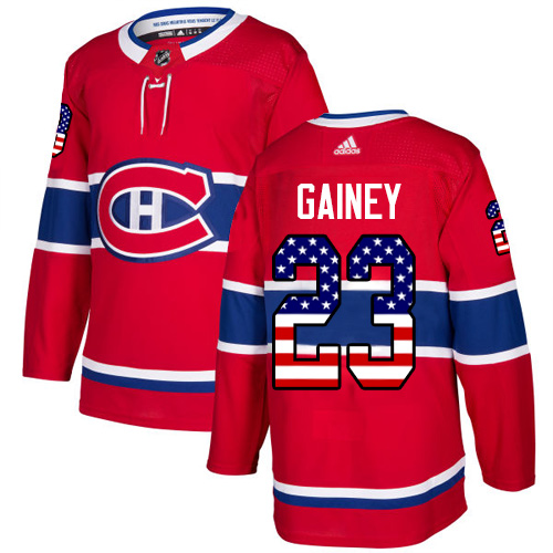 Men's Adidas Montreal Canadiens #23 Bob Gainey Authentic Red USA Flag Fashion NHL Jersey
