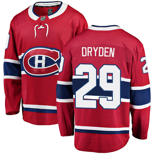 Youth Montreal Canadiens #29 Ken Dryden Authentic Red Home Fanatics Branded Breakaway NHL Jersey