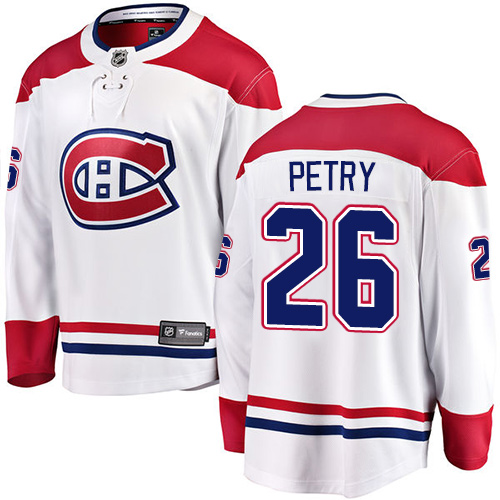 Men's Montreal Canadiens #26 Jeff Petry Authentic White Away Fanatics Branded Breakaway NHL Jersey