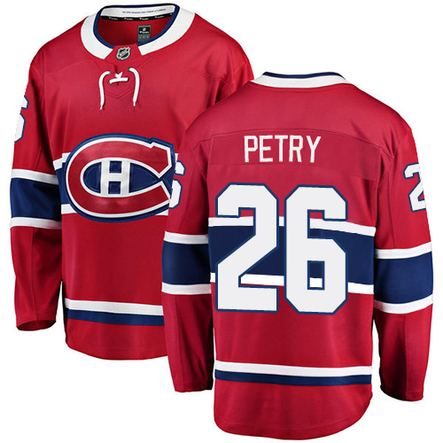 Youth Montreal Canadiens #26 Jeff Petry Authentic Red Home Fanatics Branded Breakaway NHL Jersey