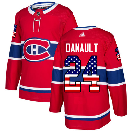 Men's Adidas Montreal Canadiens #24 Phillip Danault Authentic Red USA Flag Fashion NHL Jersey
