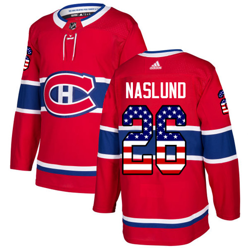 Men's Adidas Montreal Canadiens #26 Mats Naslund Authentic Red USA Flag Fashion NHL Jersey